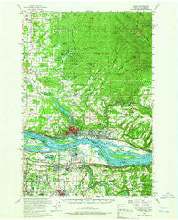 Camas Washington Historical topographic map, 1:62500 scale, 15 X 15 Minute, Year 1954