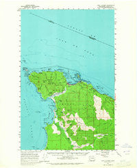 Cape Flattery Washington Historical topographic map, 1:62500 scale, 15 X 15 Minute, Year 1957