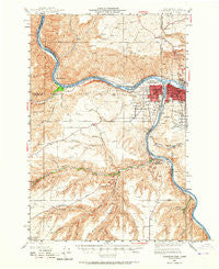 Clarkston Washington Historical topographic map, 1:62500 scale, 15 X 15 Minute, Year 1945