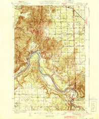 Clayton Washington Historical topographic map, 1:62500 scale, 15 X 15 Minute, Year 1944