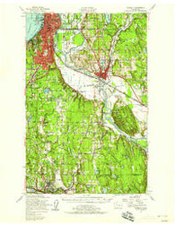 Everett Washington Historical topographic map, 1:62500 scale, 15 X 15 Minute, Year 1953
