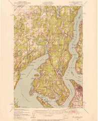 Gig Harbor Washington Historical topographic map, 1:62500 scale, 15 X 15 Minute, Year 1942