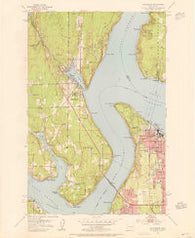 Gig Harbor Washington Historical topographic map, 1:24000 scale, 7.5 X 7.5 Minute, Year 1953