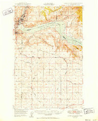 Grand Coulee Dam Washington Historical topographic map, 1:62500 scale, 15 X 15 Minute, Year 1950