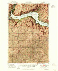 Grand Coulee Dam Washington Historical topographic map, 1:62500 scale, 15 X 15 Minute, Year 1950