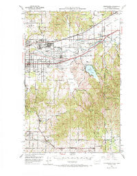 Greenacres Washington Historical topographic map, 1:62500 scale, 15 X 15 Minute, Year 1949