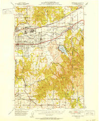 Greenacres Washington Historical topographic map, 1:62500 scale, 15 X 15 Minute, Year 1951