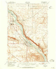 Hanford Washington Historical topographic map, 1:62500 scale, 15 X 15 Minute, Year 1951
