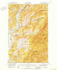 Hunters Washington Historical topographic map, 1:62500 scale, 15 X 15 Minute, Year 1950