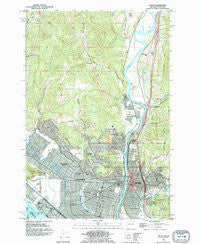 Kelso Washington Historical topographic map, 1:24000 scale, 7.5 X 7.5 Minute, Year 1990