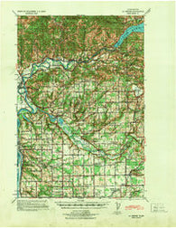 La Center Washington Historical topographic map, 1:62500 scale, 15 X 15 Minute, Year 1940