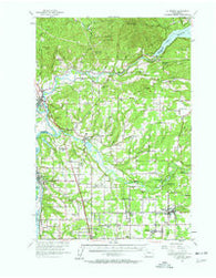 La Center Washington Historical topographic map, 1:62500 scale, 15 X 15 Minute, Year 1954
