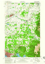 Lynden Washington Historical topographic map, 1:62500 scale, 15 X 15 Minute, Year 1954