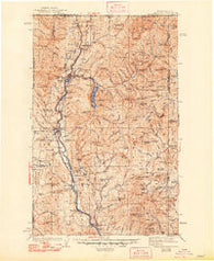 Metaline Washington Historical topographic map, 1:125000 scale, 30 X 30 Minute, Year 1942
