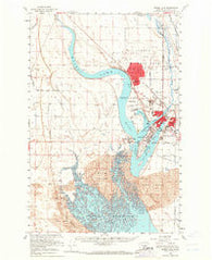 Moses Lake Washington Historical topographic map, 1:62500 scale, 15 X 15 Minute, Year 1956