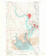 Moses Lake Washington Historical topographic map, 1:62500 scale, 15 X 15 Minute, Year 1956