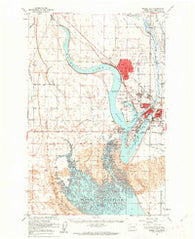 Moses Lake Washington Historical topographic map, 1:62500 scale, 15 X 15 Minute, Year 1956