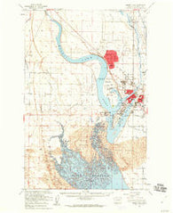 Moses Lake Washington Historical topographic map, 1:62500 scale, 15 X 15 Minute, Year 1956