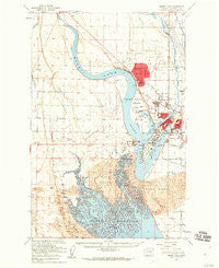 Moses Lake Washington Historical topographic map, 1:62500 scale, 15 X 15 Minute, Year 1956