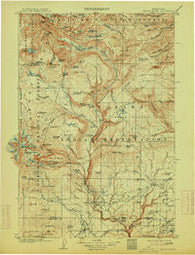 Mount Adams Washington Historical topographic map, 1:125000 scale, 30 X 30 Minute, Year 1907
