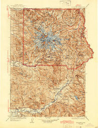 Mt Rainier Washington Historical topographic map, 1:125000 scale, 30 X 30 Minute, Year 1928