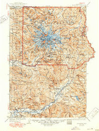 Mt Rainier Washington Historical topographic map, 1:125000 scale, 30 X 30 Minute, Year 1928