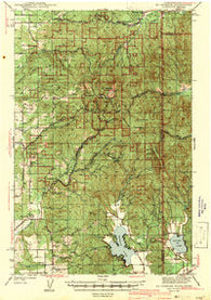 Mt Spokane Washington Historical topographic map, 1:62500 scale, 15 X 15 Minute, Year 1943