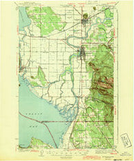 Mt Vernon Washington Historical topographic map, 1:62500 scale, 15 X 15 Minute, Year 1943