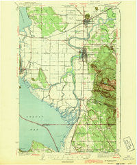 Mt Vernon Washington Historical topographic map, 1:62500 scale, 15 X 15 Minute, Year 1943