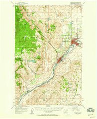 Okanogan Washington Historical topographic map, 1:62500 scale, 15 X 15 Minute, Year 1957