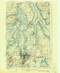 Olympia Washington Historical topographic map, 1:62500 scale, 15 X 15 Minute, Year 1937
