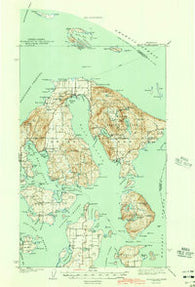Orcas Island Washington Historical topographic map, 1:62500 scale, 15 X 15 Minute, Year 1943