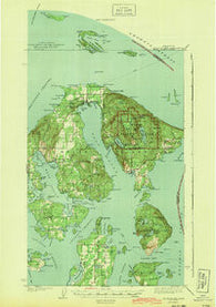 Orcas Island Washington Historical topographic map, 1:62500 scale, 15 X 15 Minute, Year 1943