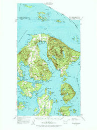 Orcas Island Washington Historical topographic map, 1:62500 scale, 15 X 15 Minute, Year 1957
