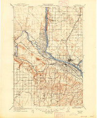 Pasco Washington Historical topographic map, 1:125000 scale, 30 X 30 Minute, Year 1917