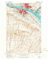 Pasco Washington Historical topographic map, 1:62500 scale, 15 X 15 Minute, Year 1964
