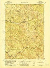 Pigeon Springs Washington Historical topographic map, 1:62500 scale, 15 X 15 Minute, Year 1943