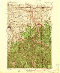 Pomeroy Washington Historical topographic map, 1:125000 scale, 30 X 30 Minute, Year 1942