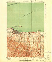 Port Angeles Washington Historical topographic map, 1:62500 scale, 15 X 15 Minute, Year 1918