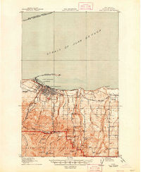 Port Angeles Washington Historical topographic map, 1:62500 scale, 15 X 15 Minute, Year 1918