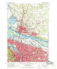 Portland Oregon Historical topographic map, 1:62500 scale, 15 X 15 Minute, Year 1961