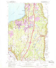 Poverty Bay Washington Historical topographic map, 1:24000 scale, 7.5 X 7.5 Minute, Year 1961