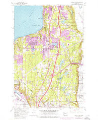 Poverty Bay Washington Historical topographic map, 1:24000 scale, 7.5 X 7.5 Minute, Year 1961