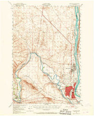 Richland Washington Historical topographic map, 1:62500 scale, 15 X 15 Minute, Year 1951