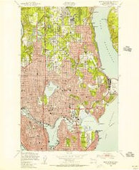 Seattle North Washington Historical topographic map, 1:24000 scale, 7.5 X 7.5 Minute, Year 1949