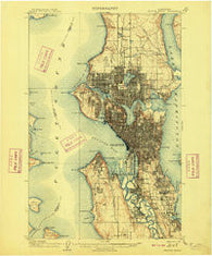 Seattle Special Washington Historical topographic map, 1:62500 scale, 15 X 15 Minute, Year 1909