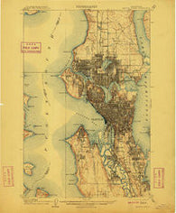 Seattle Special Washington Historical topographic map, 1:62500 scale, 15 X 15 Minute, Year 1909