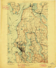 Seattle Washington Historical topographic map, 1:125000 scale, 30 X 30 Minute, Year 1897