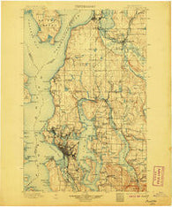 Seattle Washington Historical topographic map, 1:125000 scale, 30 X 30 Minute, Year 1897