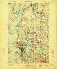 Seattle Washington Historical topographic map, 1:125000 scale, 30 X 30 Minute, Year 1897
